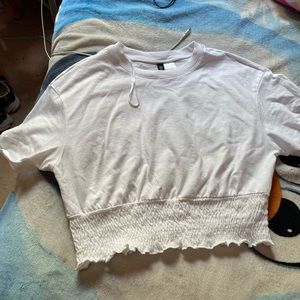 Smocked crop tee